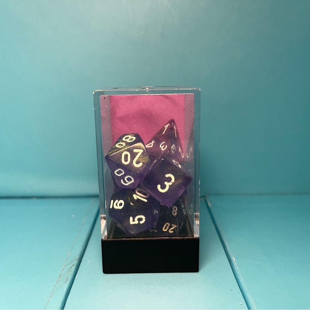 Chessex - CHX 27407 - Borealis Polyhedral 7-Die Set - Purple with White
